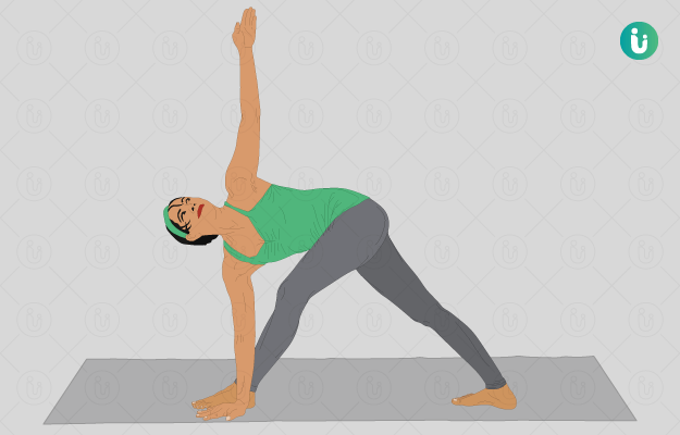 परिवृत्त त्रिकोणासन करने का तरीका और फायदे Parivrtta Trikonasana
